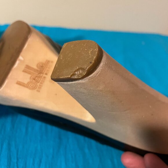 Belle By Sigerson Morrison Black Leather Wood Sole Platform Ankle Boots Size 39 - Picture 8 of 10